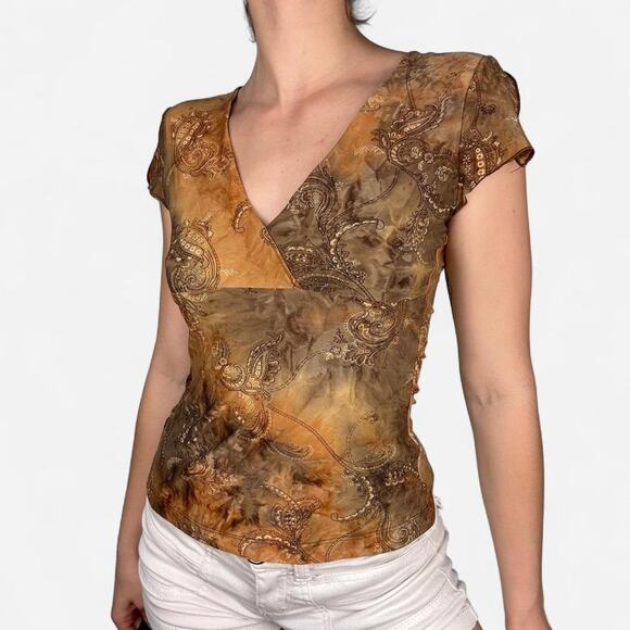 Brown tan gold paisley - Picture 1 of 8